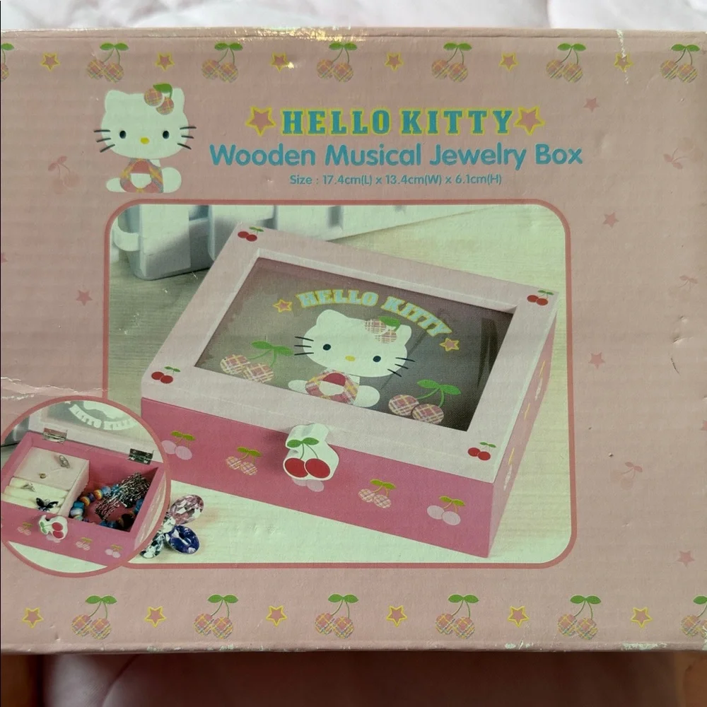 Sanrio Hello Kitty Pink Cherry Music Jewelry Box - Picture 2 of 10